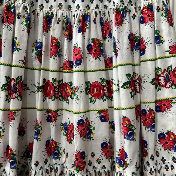 Soulieado Provencal Vintage French Cotton Print Tiered Midi Skirt - Picture 6 of 11